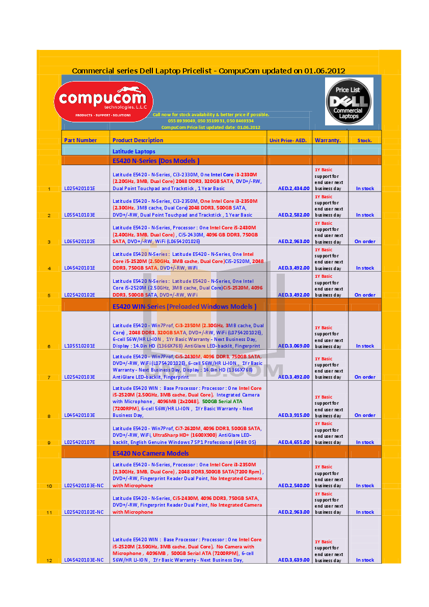 Laptop Price List Pdf